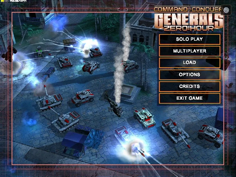 The Zero Hour main menu, in a browser tab